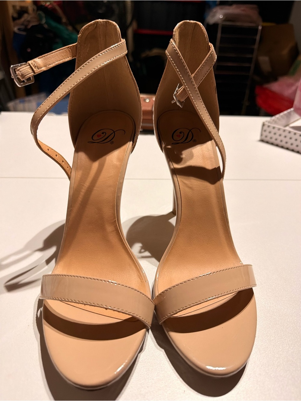 Delirious Nude Ankle-Strap Heels